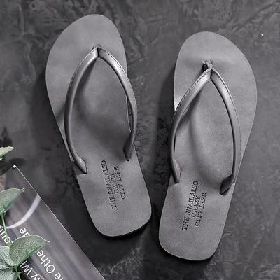 2025 Flip-flops Women Sandals Couples Clip-on Leather Beach Slippers Summer Outside Flat with Slipper Women Men Shoes
