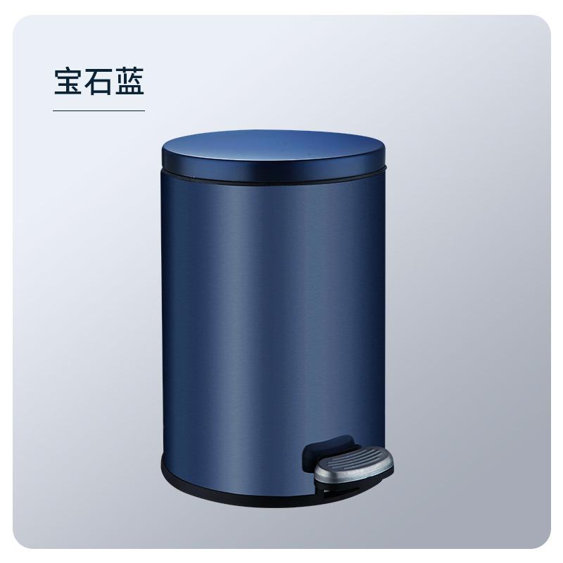 Stainless Steel Trash Can with Lid Foot Pedal Kitchen Bathroom Hotel Silver Gold