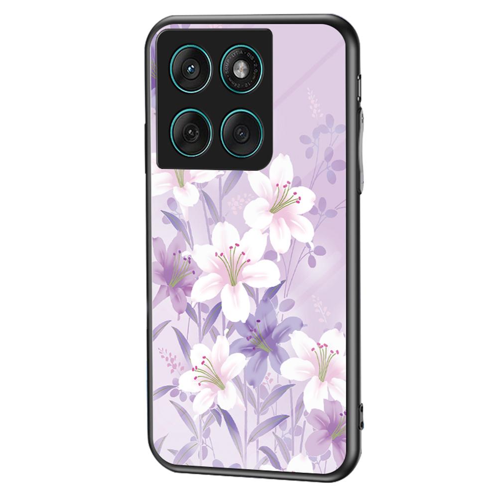 For Motorola Edge 60 Fusion 5G/Edge 60 5G Case Floral Pattern TPU+Tempered Glass Protective Phone Cover