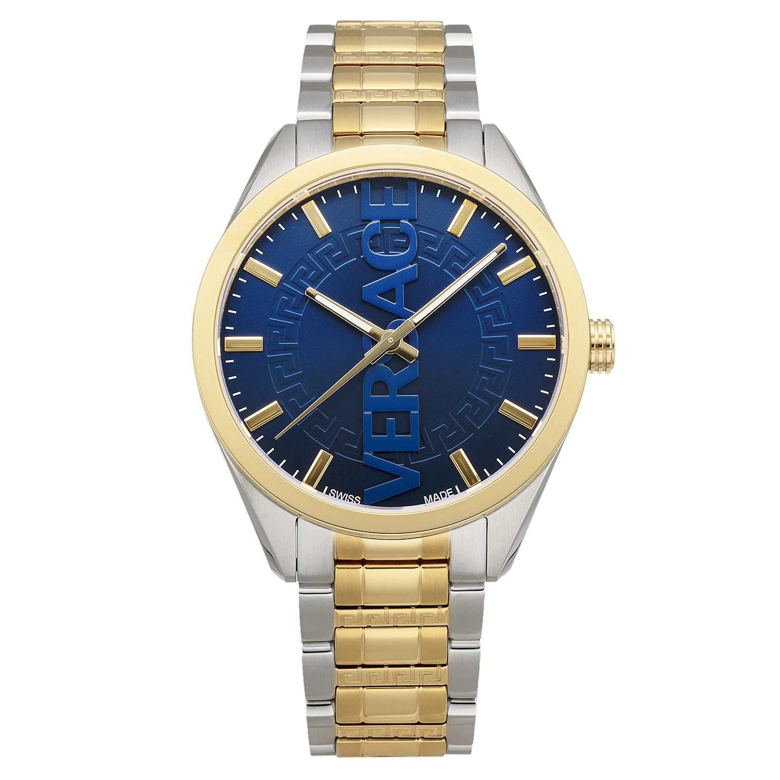 

Watch Blue Dial Quartz Daily Waterproof Sapphire Glass 42mm VE3H00422 Gold x Silver [Versace] V-VERTICAL Men s [Item] синій