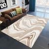 Modern Abstract Lines Area Rug Beige Geometric Pattern Carpet Minimalist Living Room Bedroom Decorative Floor Mat