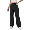 KOTTY Womens Solid High Rise Cotton Lycra Blend Relaxed Fit Jeans Oil Black