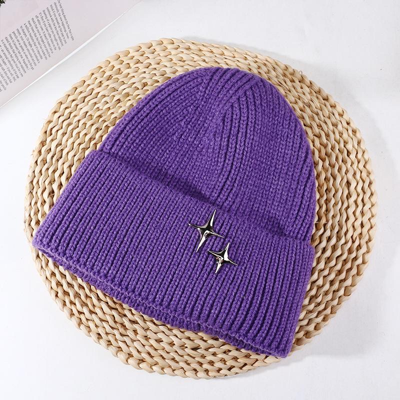 Autumn and Winter Korean Style Stars Versatile Big Head Circumference Showing Face Small Warm Ear Protection Hat Head Wool Hat