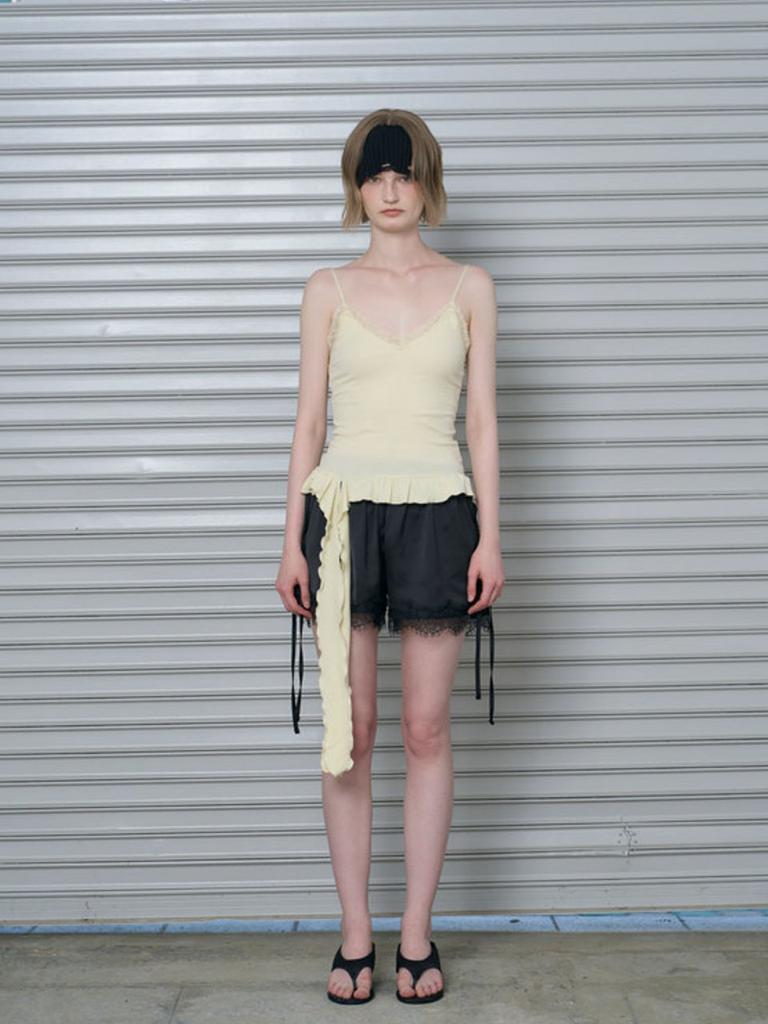 Lami Strap Point Satin Pants (Black Color)