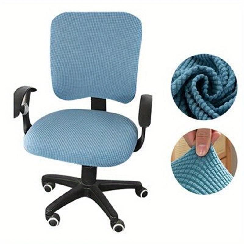 2Pcs/Set  Office Chair Cover Solid Color Stretch Jacquard Elastic Covers For Desk Computer Chair