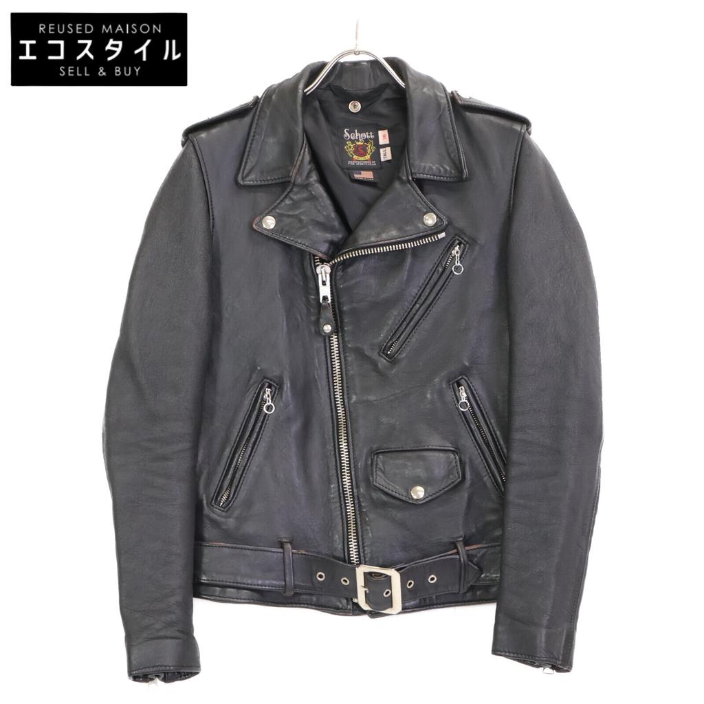 SCHOTT 7823950093 Black 217US Double Rider Jacket Jacket 36 blackUsed