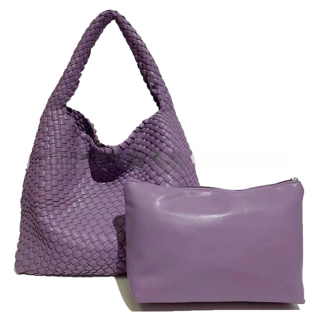 Women's Large Capacity Cross-Border Woven Shoulder Bag - Versatile Shopping & Commuter Tote