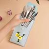 8pcs Travel Makeup Brush Case Kit Travel and Daily Use Beauty Set Blending Beauty Tool Bag Flower Color 26 Letters Pattern