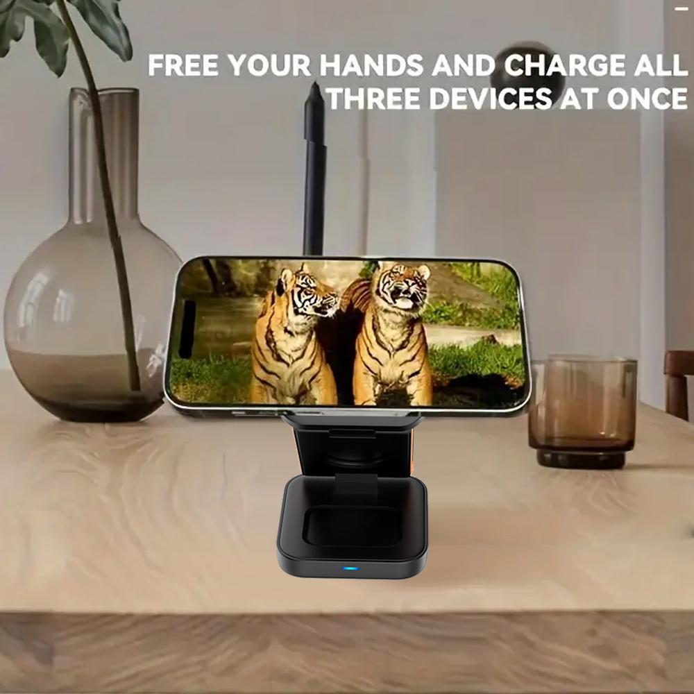 Chargeur sans fil 100W 3 en 1 Station de charge sans fil magnétique pliable pour iPhone 15 14 13 12 11 Pro Watch 8 9 Airpods