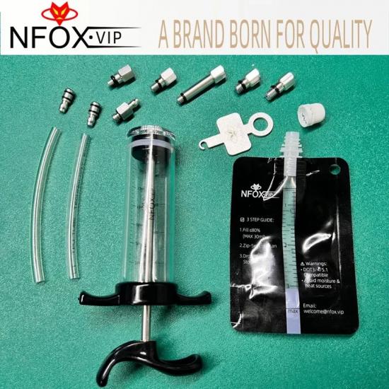 NFOX Aluminium Oil Change Tool 14-piece Set Is Suitable for Bicycle Electric Scooter Hydraulic Brake Oil Disc Oil Brake Exhaust