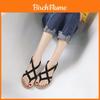 Casual Summer Flat Slides For Women With Rubber Sole And Low Heel For Beach And Travel