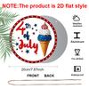 2D Flat 1pc Aluminum Independence Day-Themed Ice Cream Wall Decor 7.87 Inches X 7.87 Inches Patriotic Decor Suitable for Hanging On Front Doors