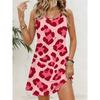 Rainbow Colored Summer New Women's Leopard Print 3D Printed Casual Round Neck Sleeveless Vest Dress Fashionable Comfortable Soft Breathable Dress