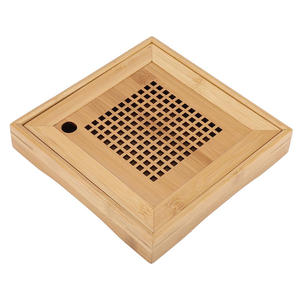 T tray, Large capacity, Elegant design, approx. 7.7 x 7.7 x 1.3 inch wooden for your Kongfu t set