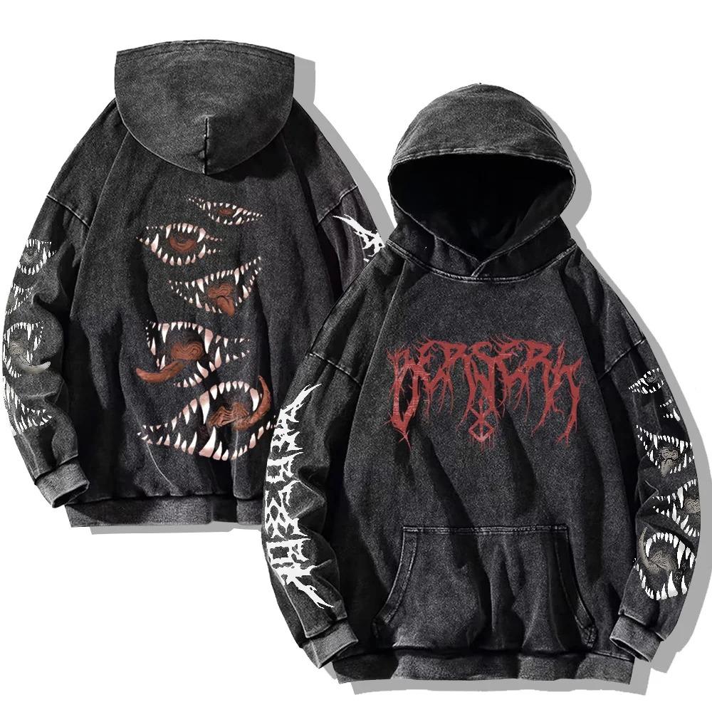Retro Gothic Fashion Grafikdruck Hip Hop Hoodie für Männer Punk Casual Lockerer Pullover Frauen Streetwear Sweatshirt Hoodies