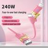 240W Fast Charging 4-in-1 PD Silicone Cable for Apple, Huawei, Car Chargers