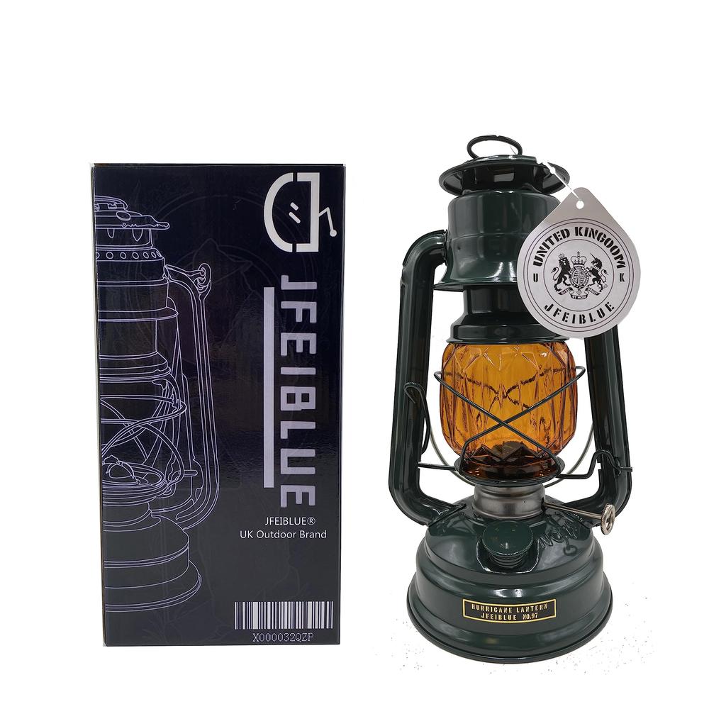 Lantern Marsh Oil Lantern, Kerosene Lantern, Portable Lighting for Outdoor Camping, Hand Lantern, Vintage Lantern (Dark Green)