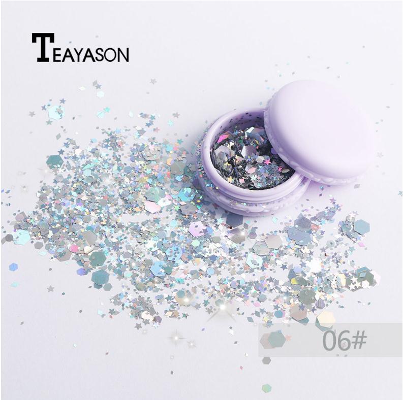 Light Purple  Packaging Laser Sequins Sparkle Powder Makeup Music Festival Party Makeup Look Shimmer and Shine  Body Glitter