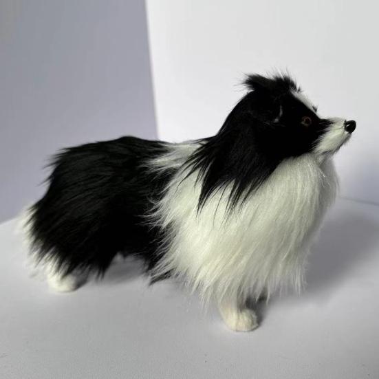 Simulert Plysj Schäferhund Modell Livaktig Mini Hundeleke Utstoppet Dyr Dukke Hjem Kontor Skrivebord Dekorasjon Ornament