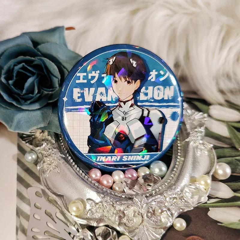 Anime NEON GENESIS EVANGELION EVA Ayanami Rei Asuka Figure Theme Tinplate Badge Brooch Model Toys Cosplay Props Birthday Gifts