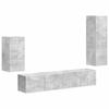 Wall Mounted TV Cabinet Set 4 Pcs Concrete Grey Wood Based Material
