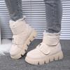 Bottes à Cheville en Fourrure Moelleuse à Fond Épais pour Femmes Hiver Chaud Épais Peluche Antidérapant Bottes de Neige Confort Plateforme Baskets Poilues