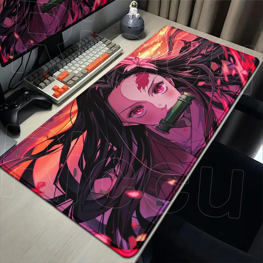 New Kawaii Girl Nezuko Kamado Mouse Pad Laptop Anime HD Print Gaming Keyboard Carpet Demon Slayer Mousepad PC Cute Game Desk Mat
