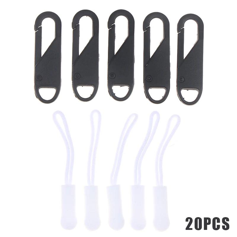 5/10/20Pcs Replacement Zipper Pulls Cord Extender/Zip Metal Pull For Backpacks Jackets Luggage Purses Handbags