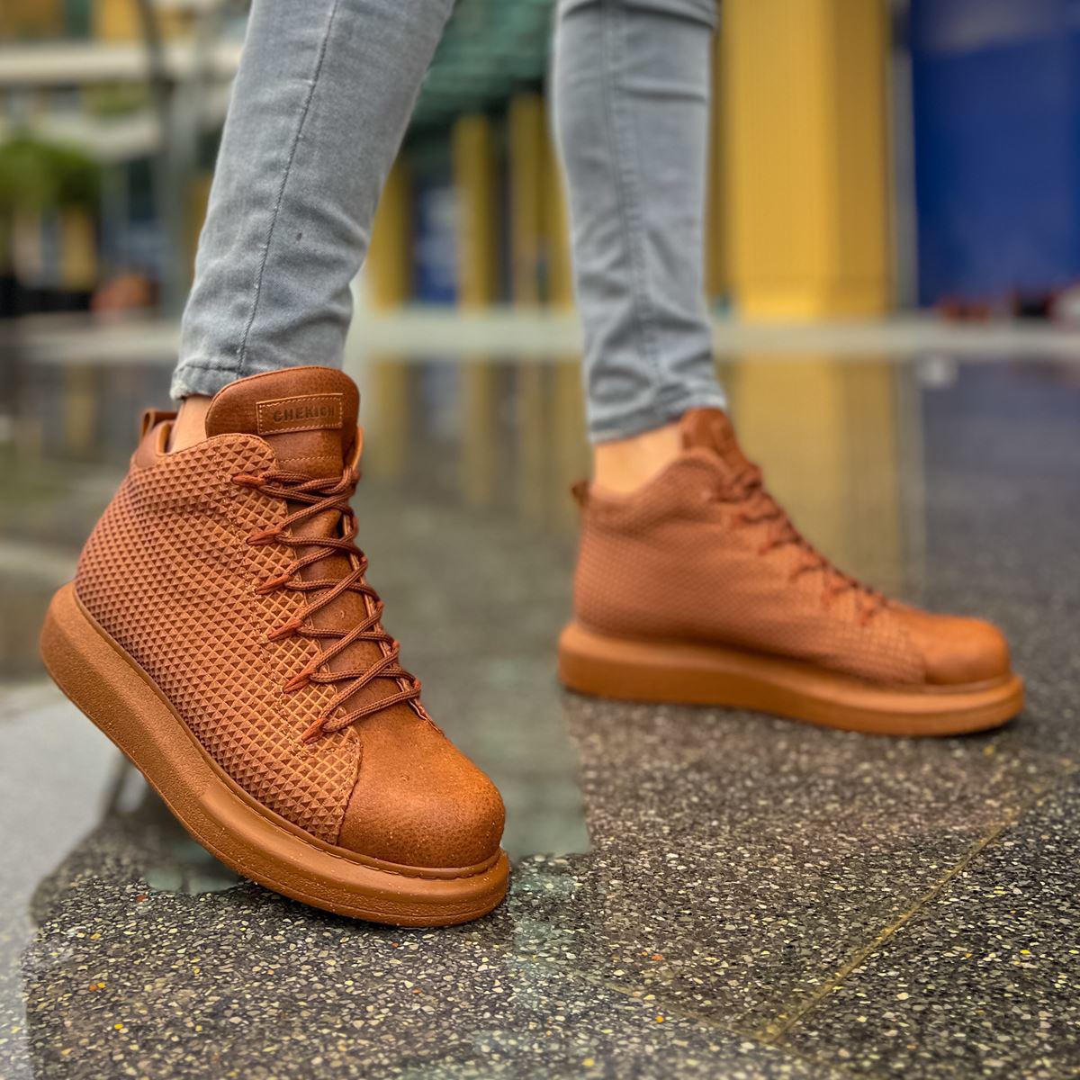 

Оригинальные брендовые повседневные мужские ботинки CHEKICH желтого цвета GRT Milano, мужские ботинки высокого качества, CH111