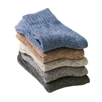 5 Pairs Fashion Men Wool Cashmere Socks Winter Warm Thick Solid Sports Socks