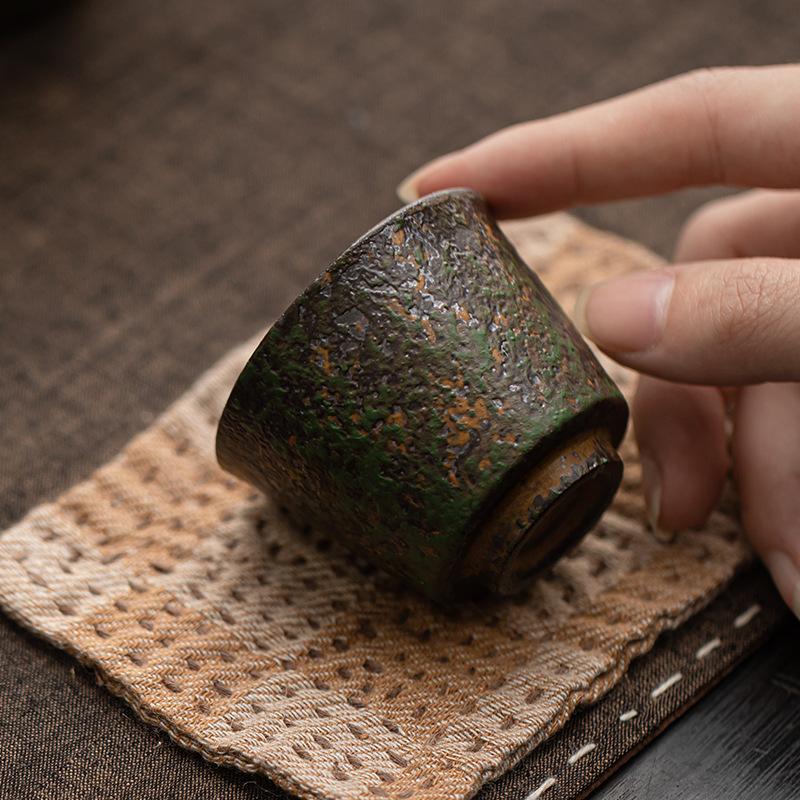 Kiln Change Retro Teacup Wizard Green Small Teacup Household Tea Cup Tea Cup Ceramic Cup Thickness Cup