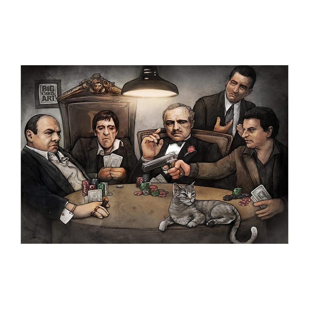 Classic Godfather Movie Poster Prints Black White Mafia Film Vito Corleone Al Pacino Canvas Painting Wall Art Home Decor 20x30cm