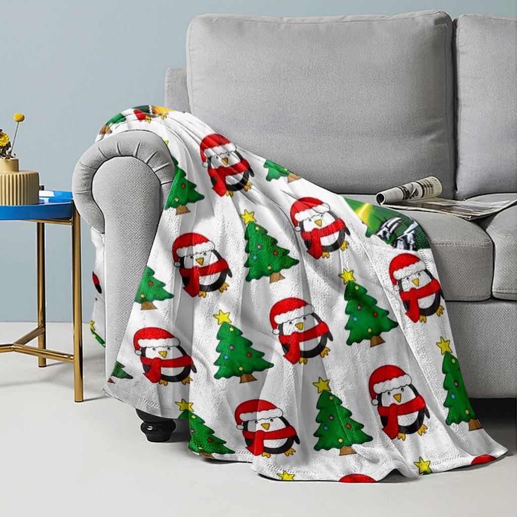 100*130cm Christmas Flannel Printed Blanket Holiday Gift