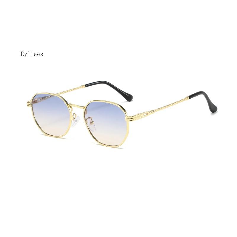 Retro Small Square Metal Framesd Female Sunglasses Fashion Gradient Lens Uv 400 Protection Male Punk Dark Green Sun Spectacles Gafas De Sol