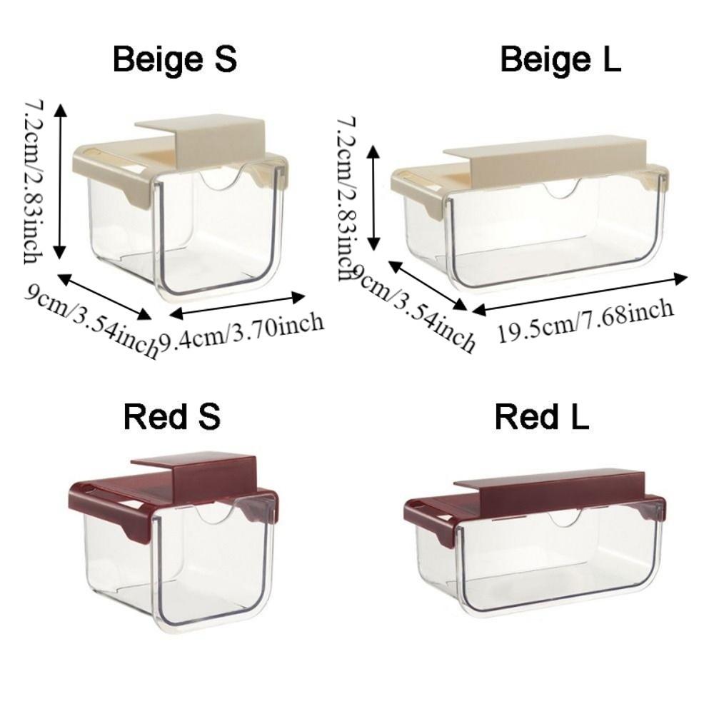 Plastic Drawer Style Storage Box Transparent Wall Mounted Under Cabinet Storage Box Large Capacity Self Adhesive Qtips Holder