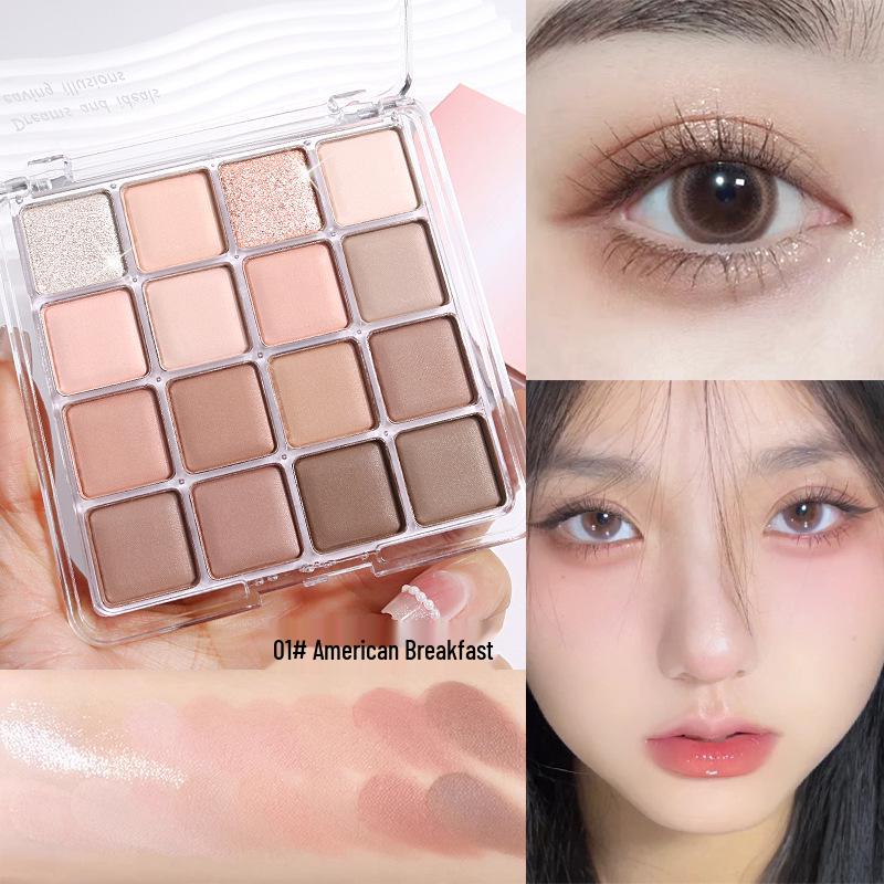 

Палетка теней для век Laceena Sunset Magic 16 цветов: Перламутровые Матовые Землистые Тона и Мерцающие Розовые Румяна. Morning Brew