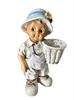 Plaster Figurine - Boy With A Basket On The Side