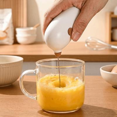 Cream Whisk Stainless Steel Electric Milk Frother Handheld Battery Operated Egg Mixer Wireless Cream Whipper Barista