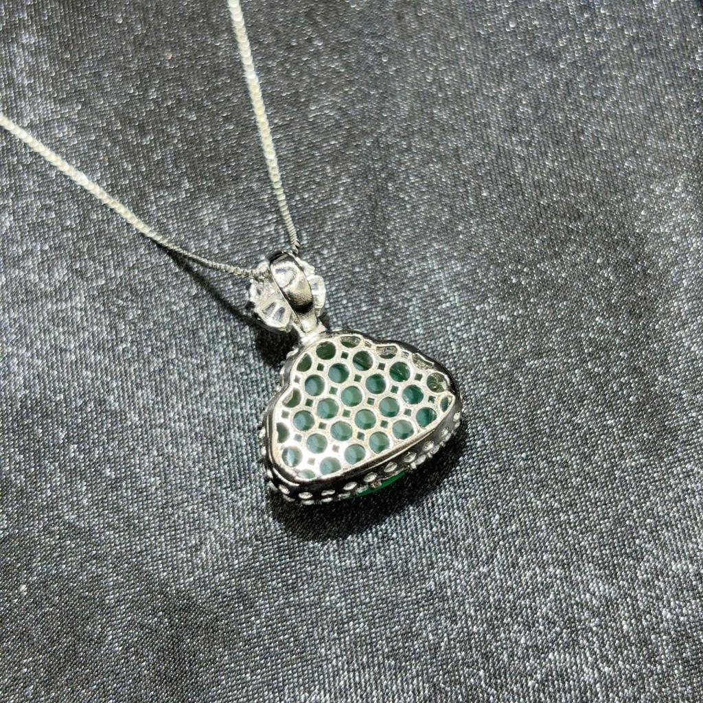 Grade A Chalcedony Agate Jadeite Smiling Buddha Pendant in S925 Silver, High Ice Green, Full Diamond with Mesh Design.