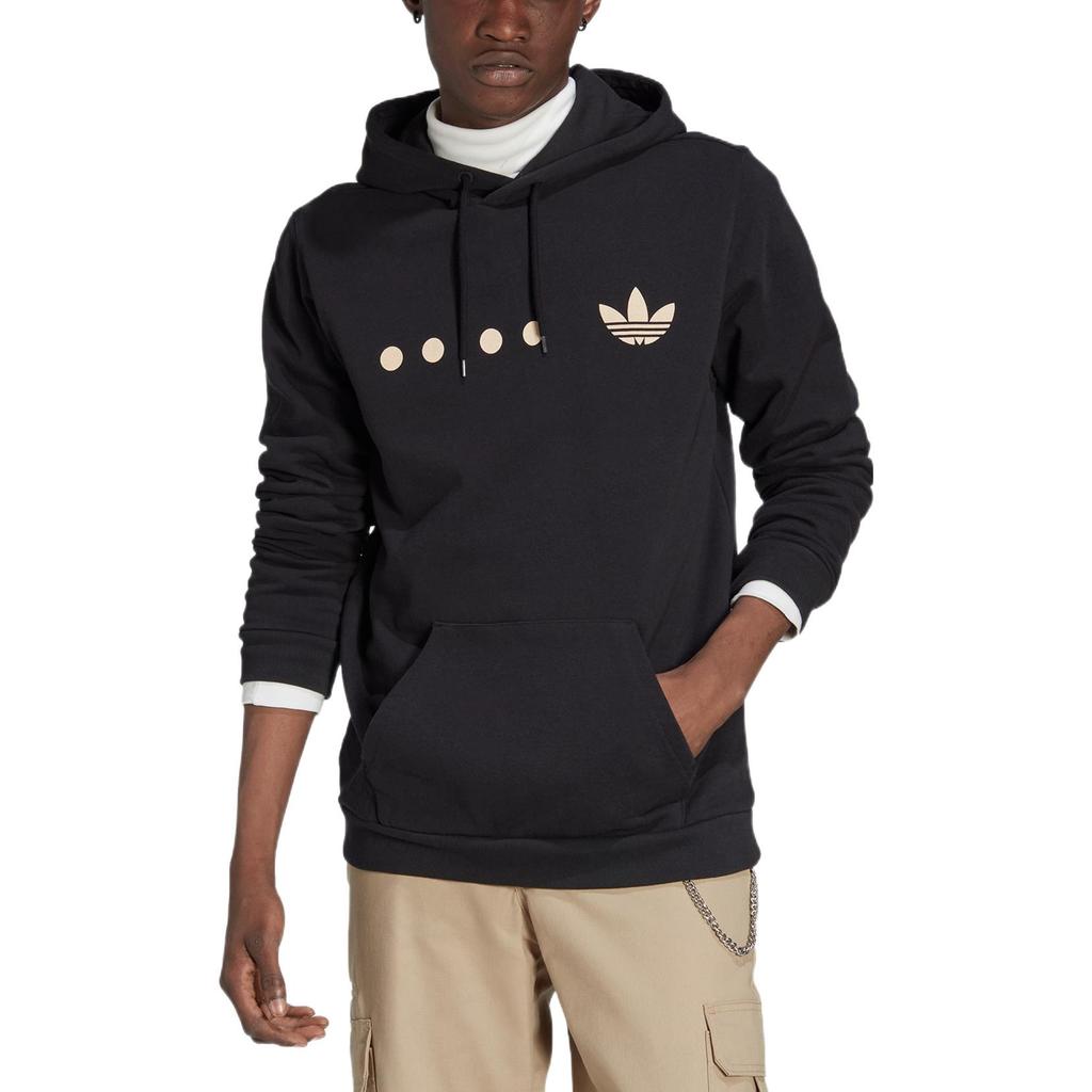 adidas Originals Trefoil Logo Rundhals Pullover Hoodie Herren Oberteile Schwarz HK2761