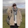 Men's Thickened Cotton-Padded Fleece Jacket, Stand Collar, Loose Fit, Warm Outerwear for Fall/Winter Students.