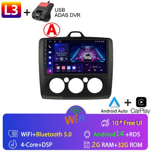 9" 2 Din 4G+WiFi Car Radio for Ford Focus Exi MT Mk2 MK3 2004-2011 Multimedia Player Android 13 GPS Navigation Head Unit