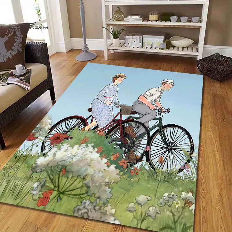 Ethel & Ernest Flannel Pattern Square Carpet,Area Rug,Carpet Rug for Living Room Bedroom Sofa Playroom Decor,Non-slip Floor Mat