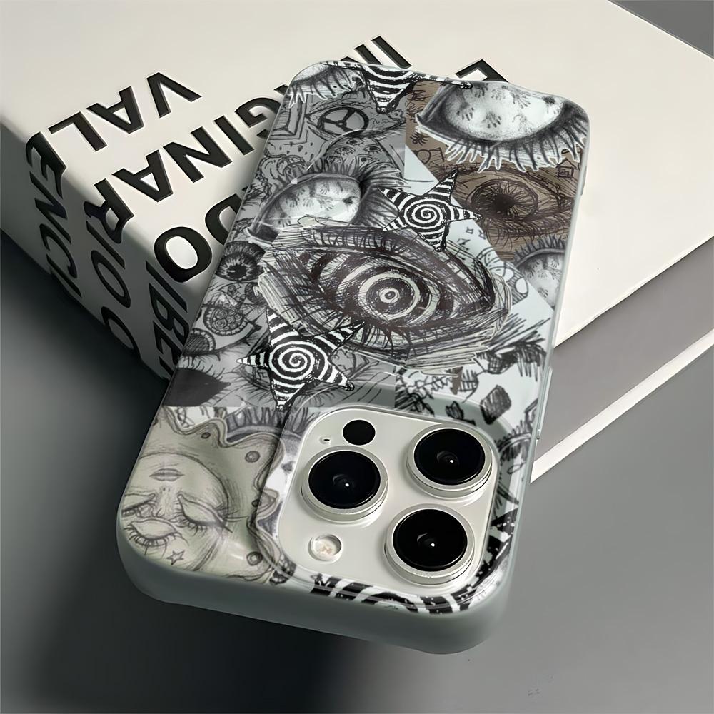 Dark Eye Collage Phone Case For Iphone 16 Pro Max 17 15 14 Plus 13 12 11 17Air Phone Cover Smooth Funda Coque