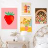 Retro Trendy Floral Rainbow Poster Wall Art Print Abstract Canvas Painting Spaghetti Dinner Date Room Cuadros Decorativos