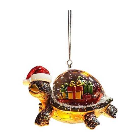 Vánoční ozdoby 3D buldok/želva vánoční stromek závěsné dekorace pro zimní sváteční párty domácí dekorace