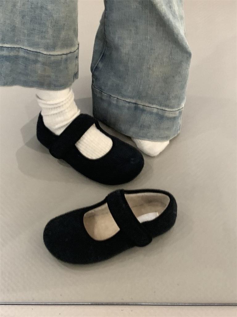 Mao Mao Shoes Women Wear Winter French Small Fragrant Wind Shallow Mouth Warm and Velvet One-word Mary Jane Shoes