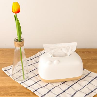 Scatola di Fazzoletti in Plastica Bianca Organizzatore da Tavolo Scatola Portaoggetti per Cucina Camera da Letto Cassetto Soggiorno Ufficio Scatola di Fazzoletti di Carta Rimovibile
