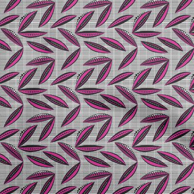 Cotton Poplin Fuschia Pink Fabric Abstract Leaf With Dot Diy Clothing Quilting Fabric Print Fabric By Yard 42 Inch