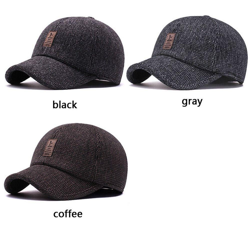 Retro Wool Winter Hats For Men Ear Cover Cap Sport Golf Baseball Caps Snap Back Women Casquette Dad Hat Caps Earflaps Hats